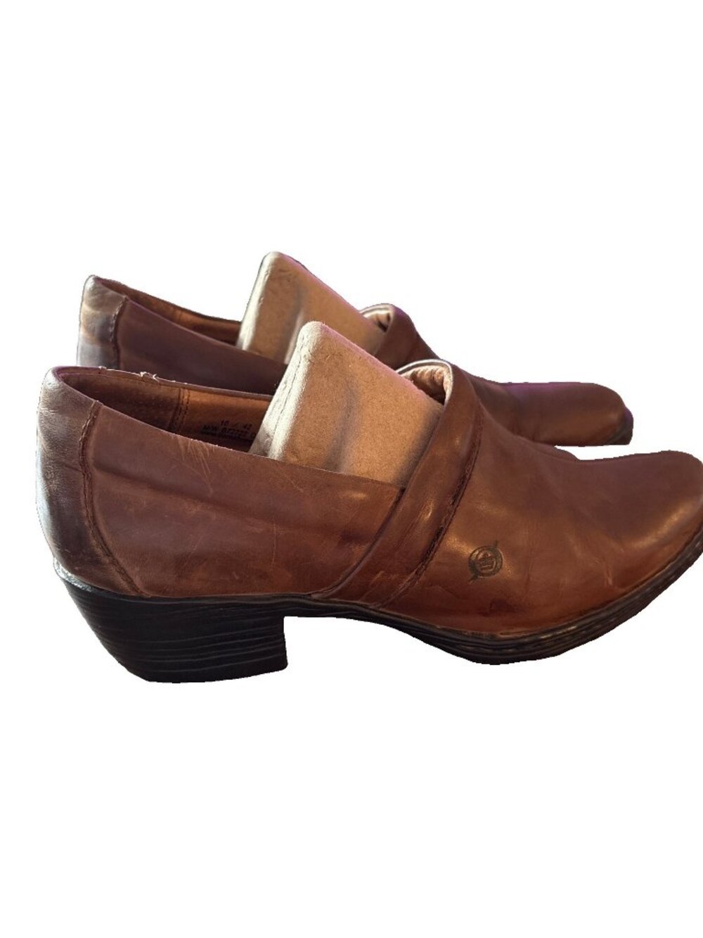 VTG Born Clogs Bootie Shoes Chunky Heel Womens 10 US 42 EU Brown Leather-B72722